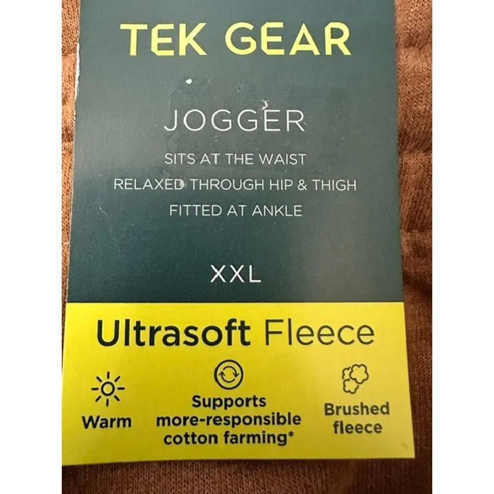 Tek Gear XXL Fleece Jogger Pants Ultrasoft Brown Fitted Ankle Warm Sweatpants